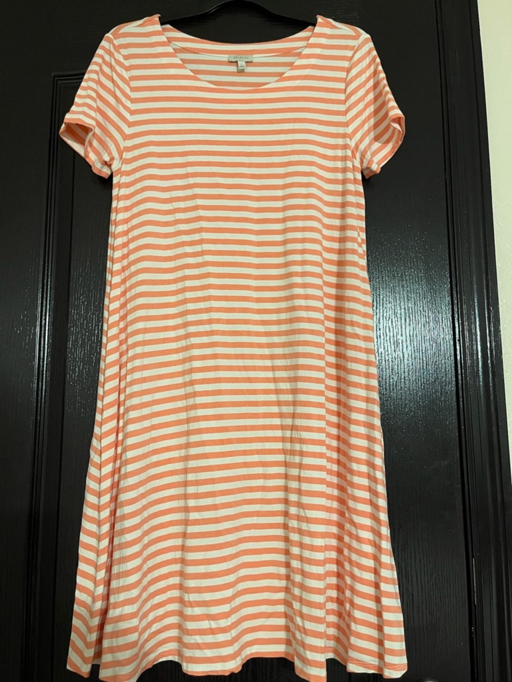 Striped Coral and White Dress